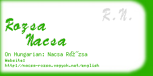 rozsa nacsa business card